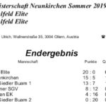 Stadtmeisterschaft allgem. Klasse Sommer 2019 Endstand 1